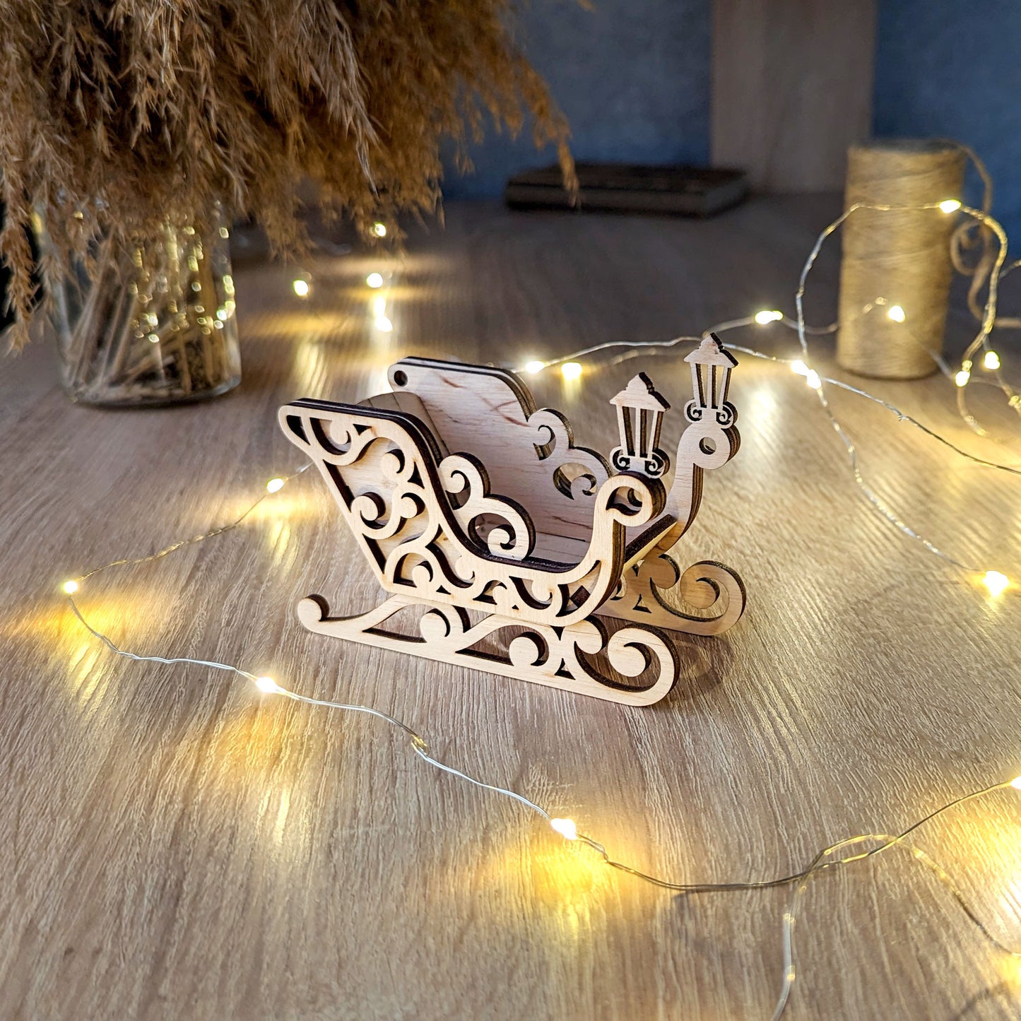 Santa's Sleigh Ornaments - Set of 5