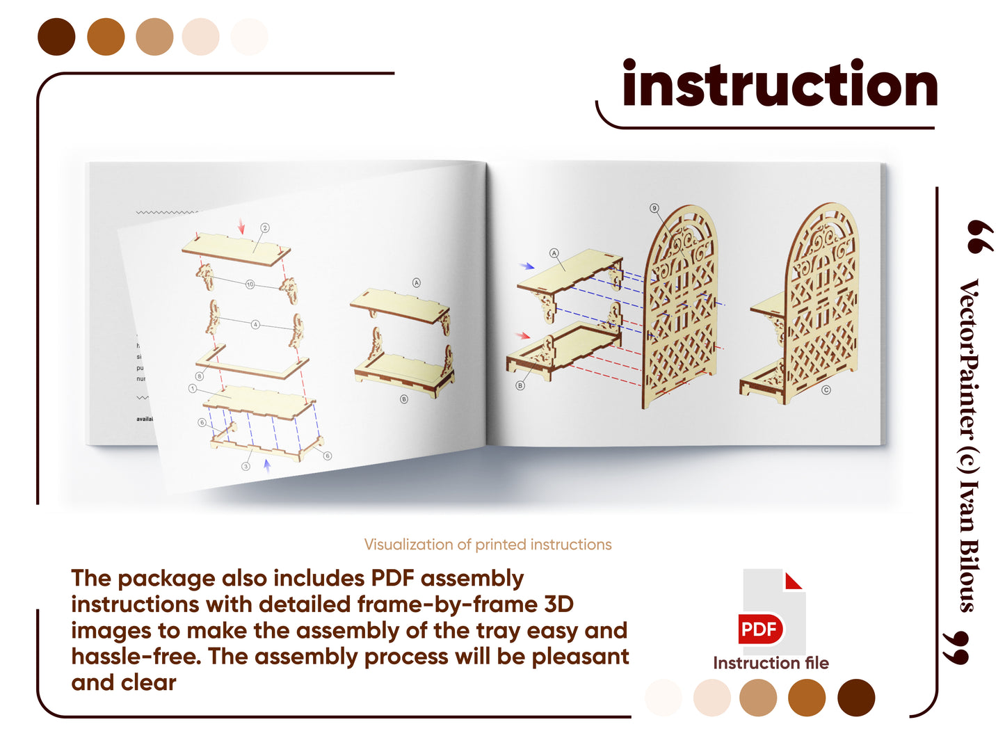 Assembly instruction of Laser Cut Tiered tray