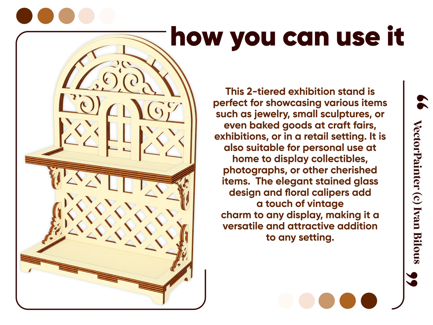 How to use the laser cut tiered tray with stained glass window and floral elements