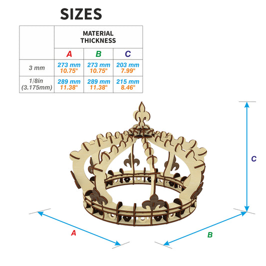 Corona - Archivo de corte láser SVG y DXF