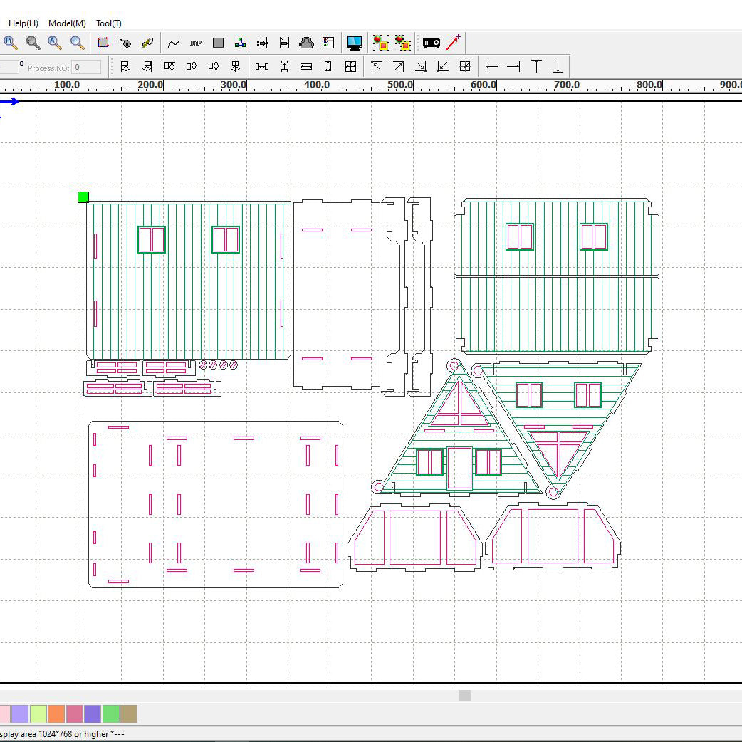 Triangle Dollhouse - Laser Cut File SVG & DXF