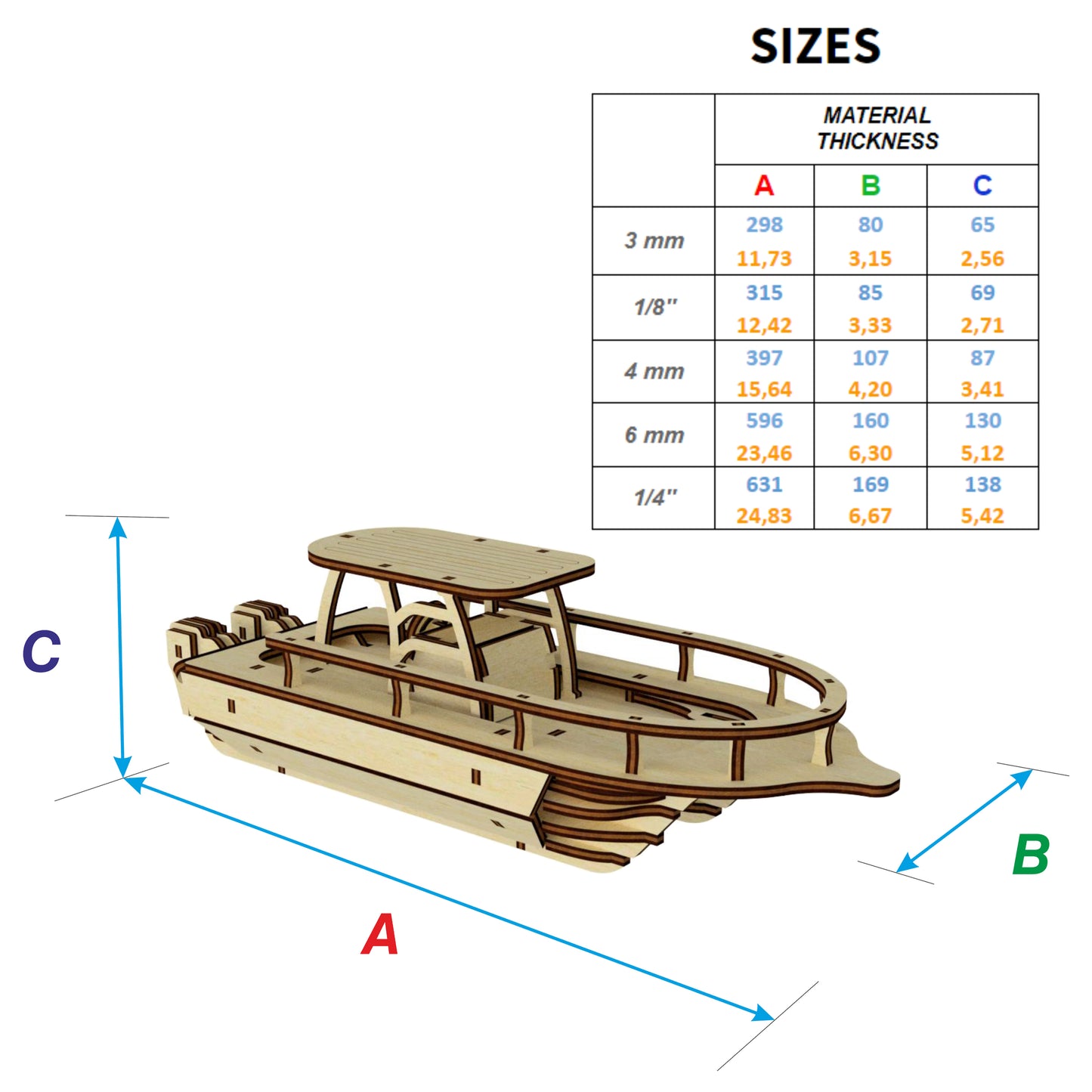 Barco - Archivo de corte láser SVG y DXF