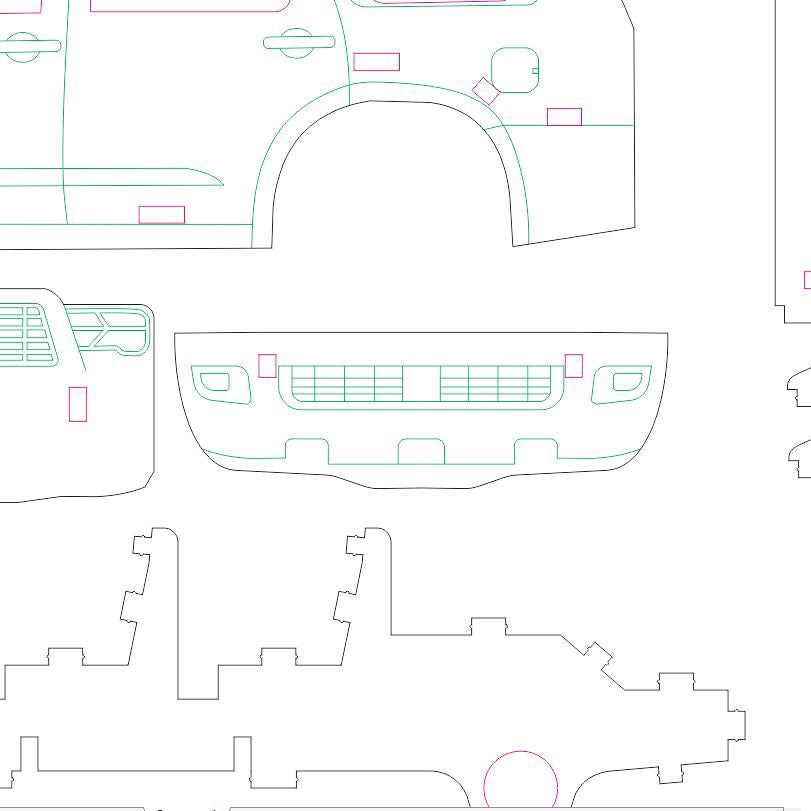 Laser Cut Car with Moving Wheels