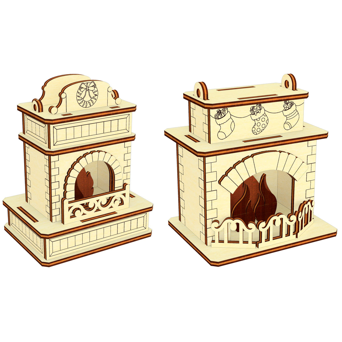 Chimeneas de Navidad - Archivo de corte láser SVG y DXF