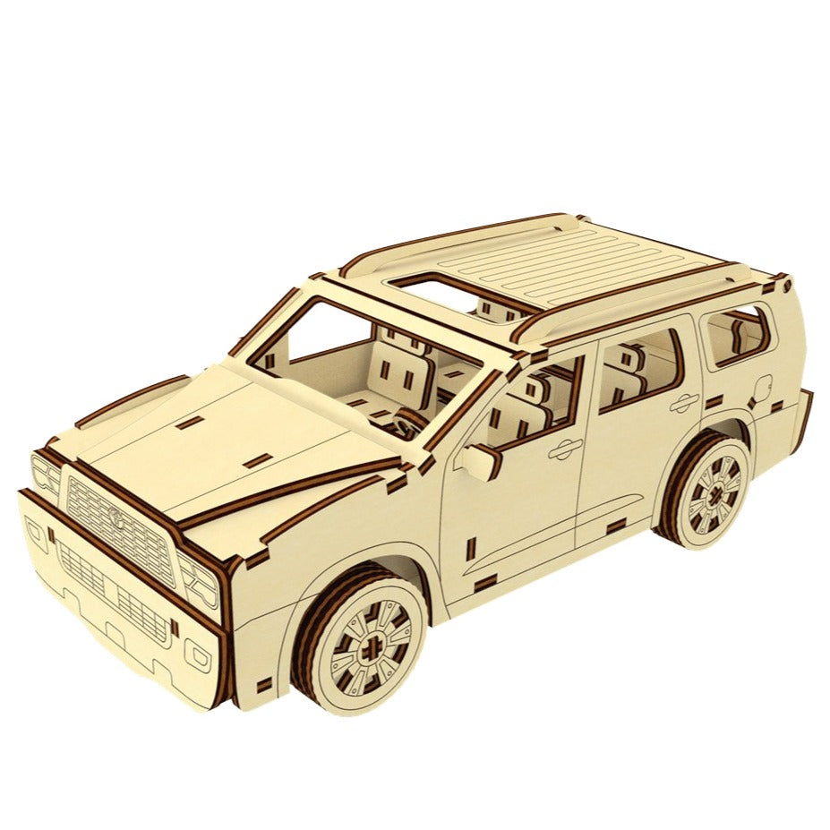 Laser Cut Car with Moving Wheels