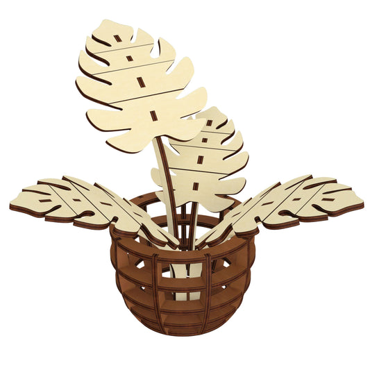 Planta Monstera 3D - Archivo de corte láser SVG y DXF