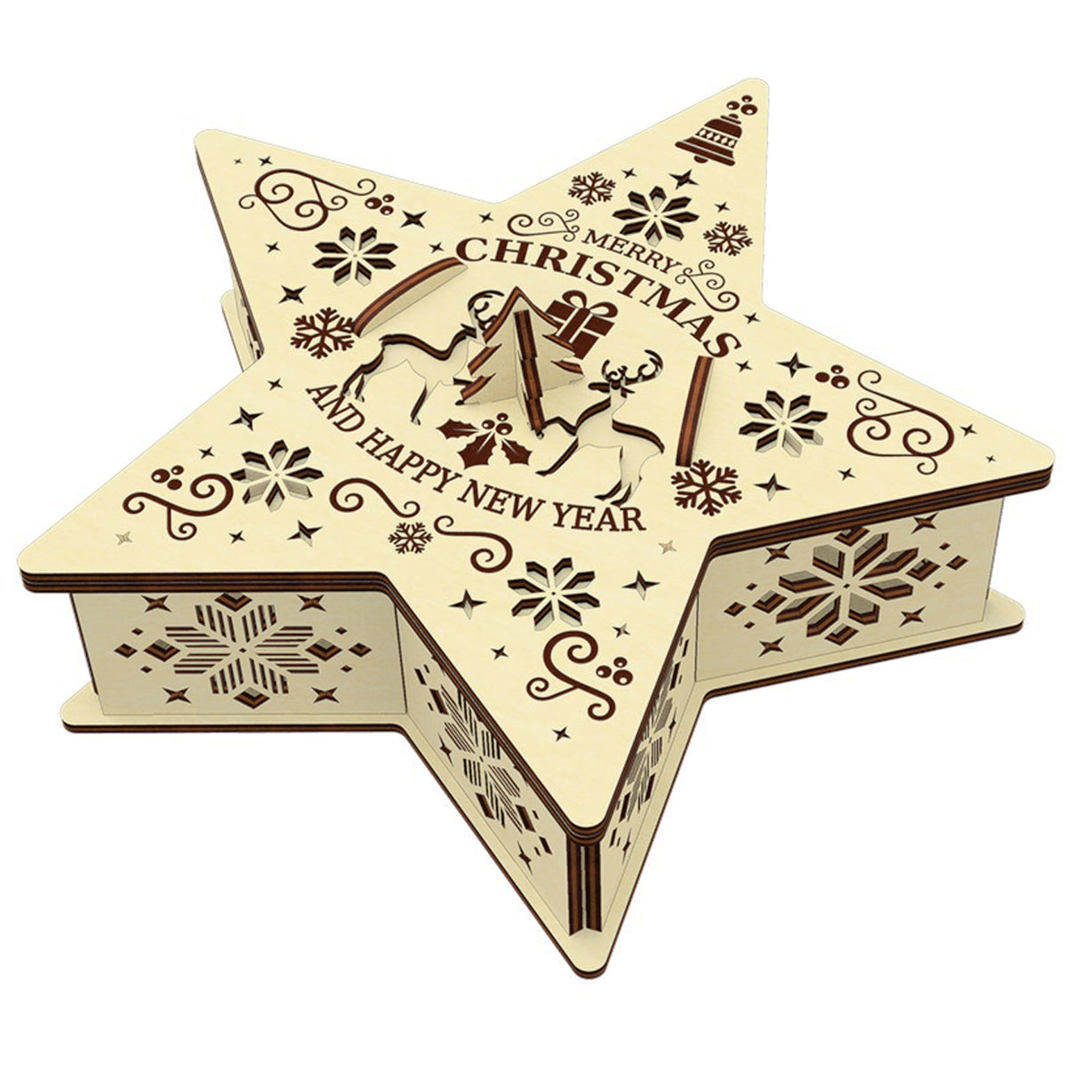 Caja Estrella de Navidad - Archivo de corte láser SVG y DXF