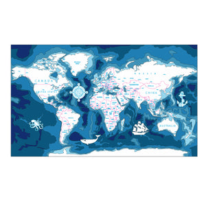 Bathymetric world map