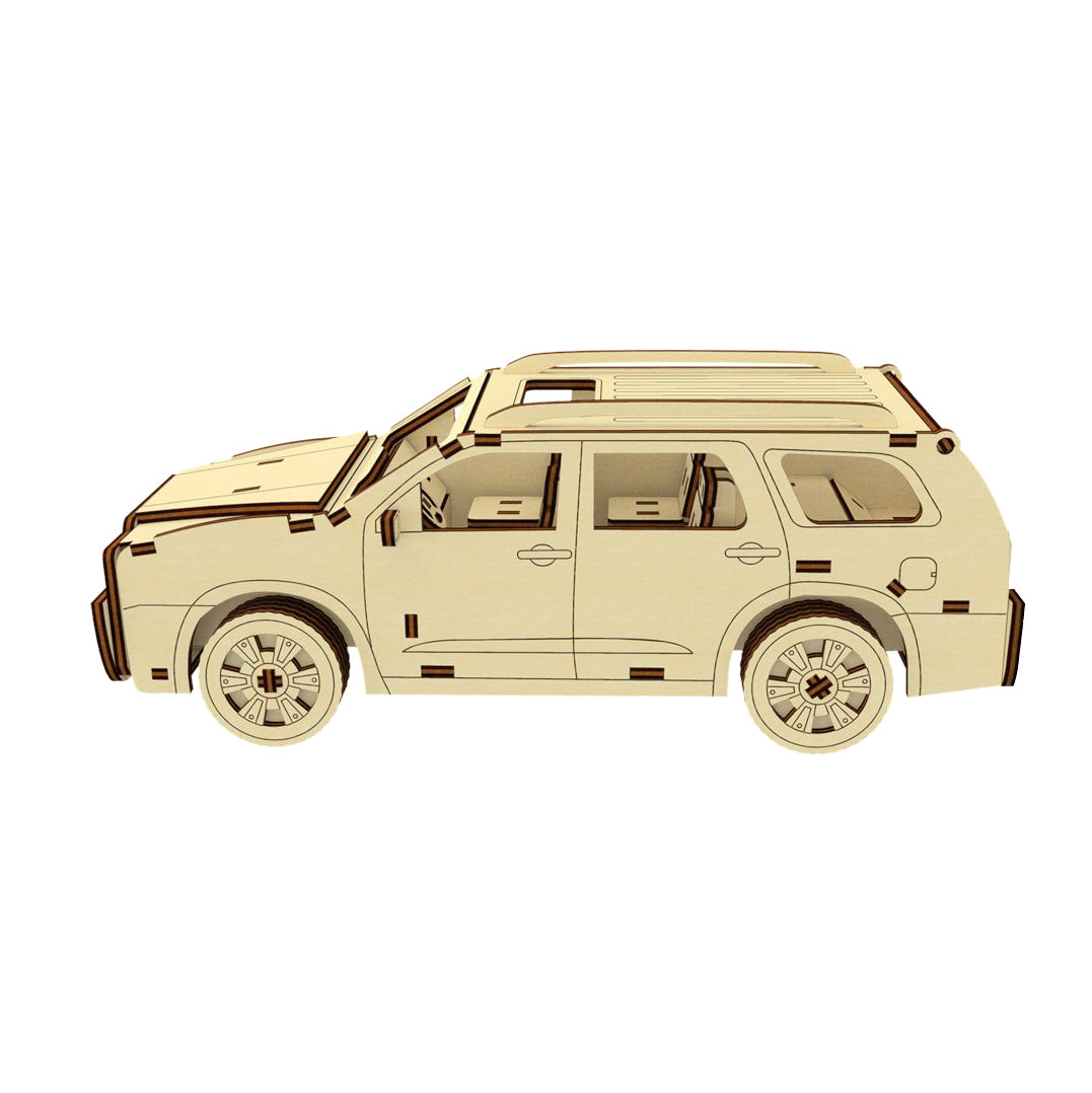 Laser Cut Car with Moving Wheels
