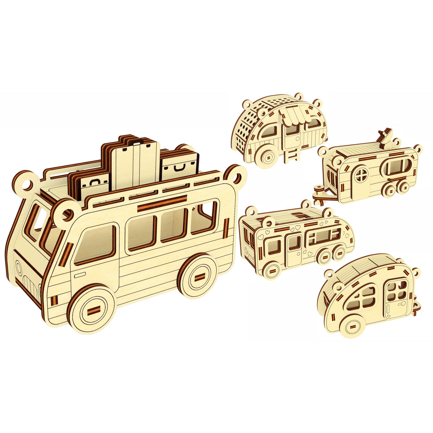 Camper ornaments - Set of 5