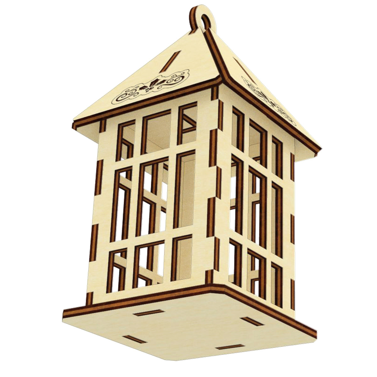 3D Christmas Lantern Ornament Laser Cut File