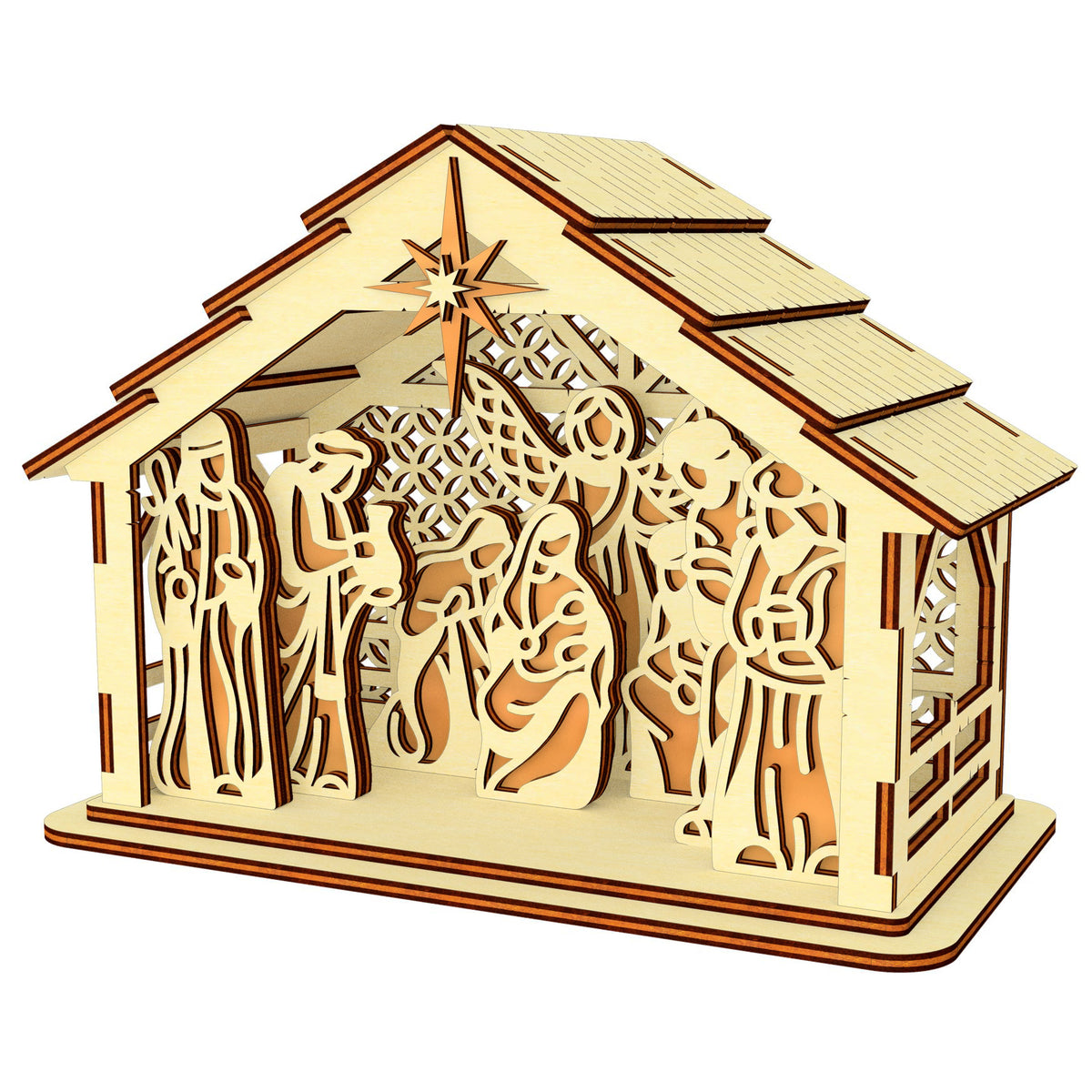 Pesebre 3D - Archivo de corte láser SVG y DXF