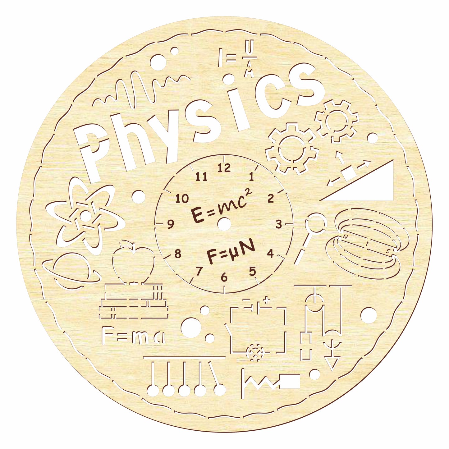 Clock face "Physics"