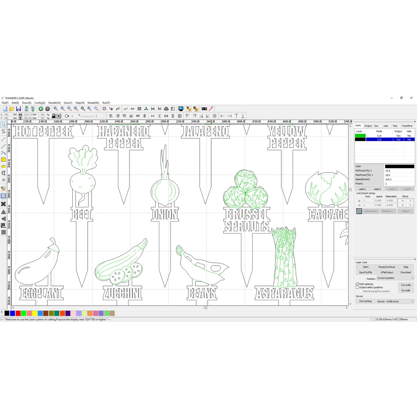 Juego de estacas grandes para jardín - Archivo de corte láser SVG y DXF