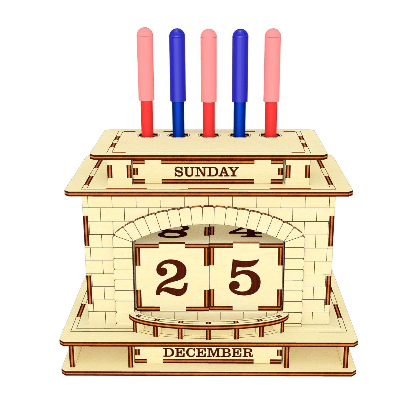 Perpetual calendar & Pen holder Fireplace