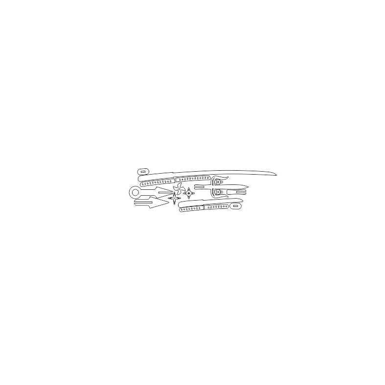 Set ninja (espada, cuchillo, estrellas, sai) - Archivo de corte láser SVG y DXF