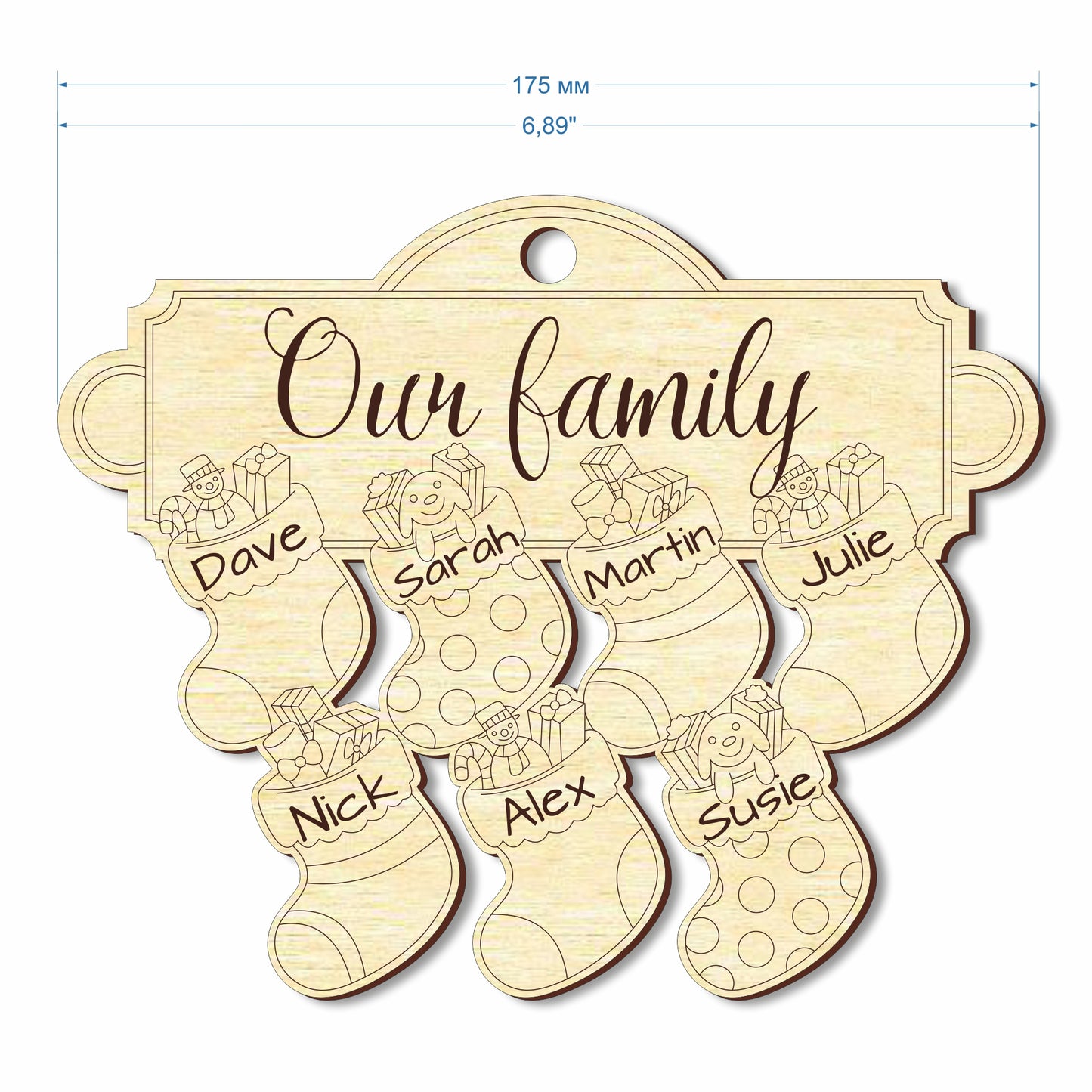 Family Ornament - Custom Christmas Socks