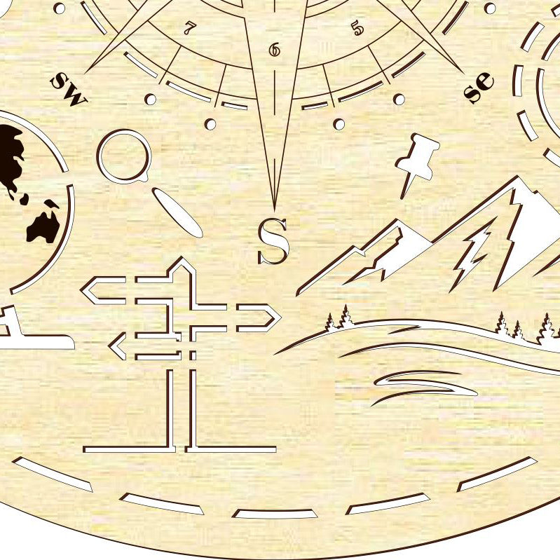 Clock face "Geography"