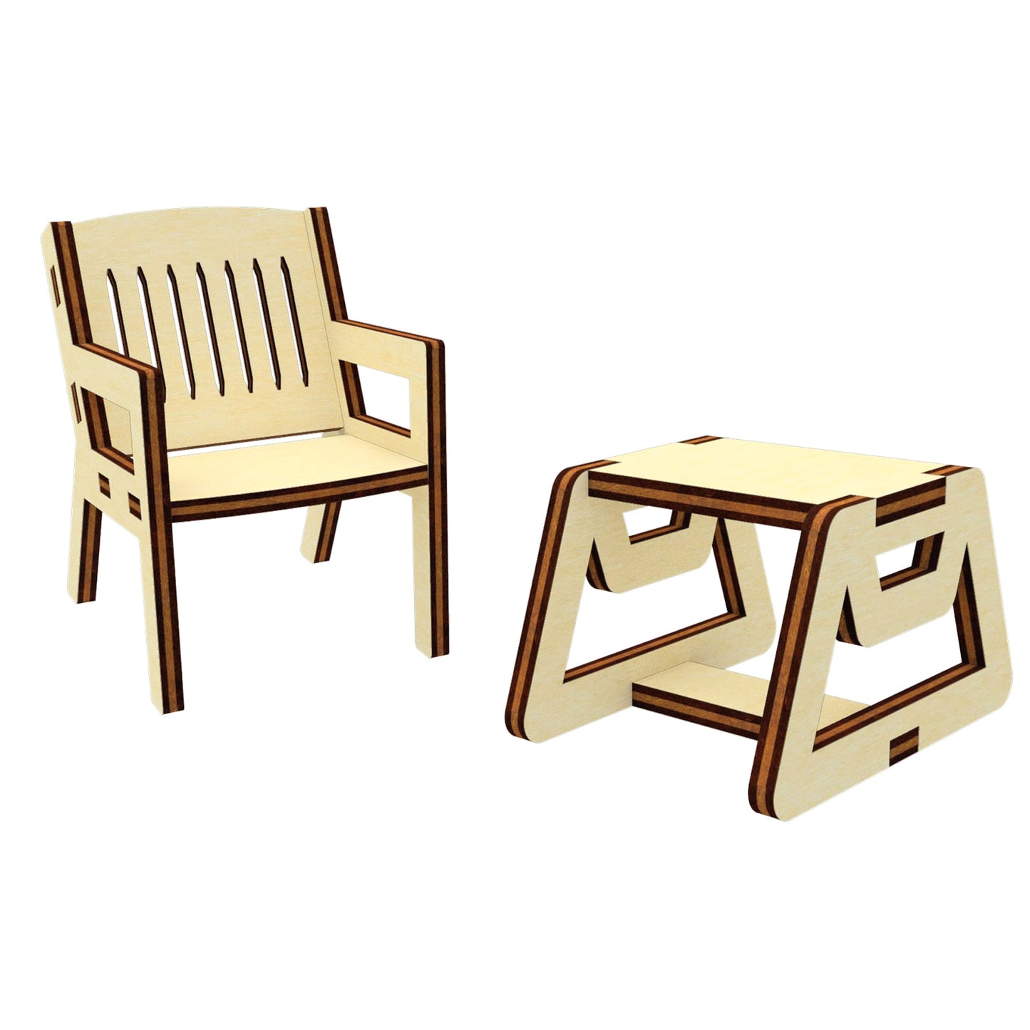 Coffee table and chairs