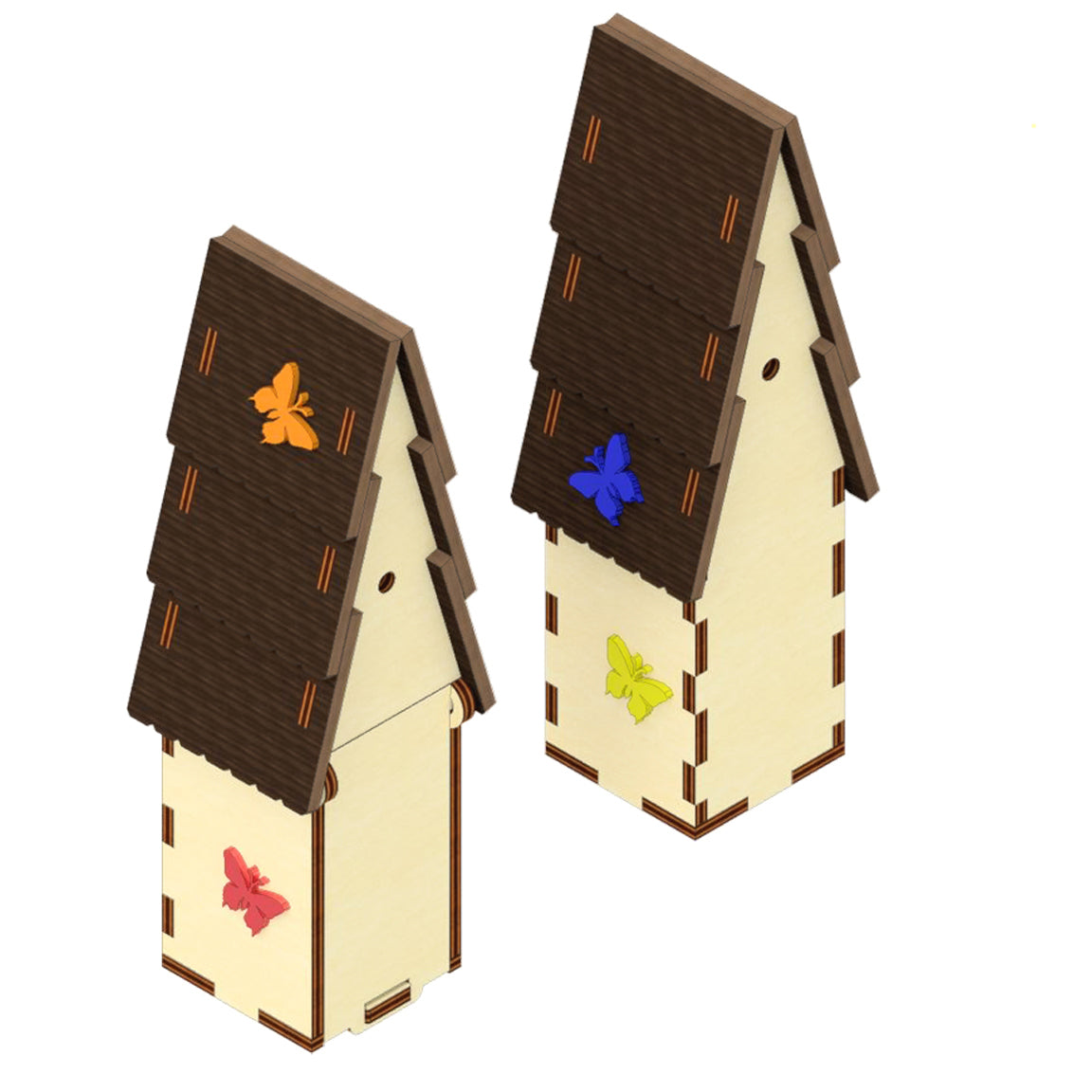Casitas de mariposas - Archivo de corte láser SVG y DXF