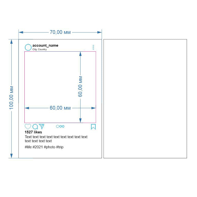 Marco de fotos de Instagram - Archivo de corte láser SVG y DXF