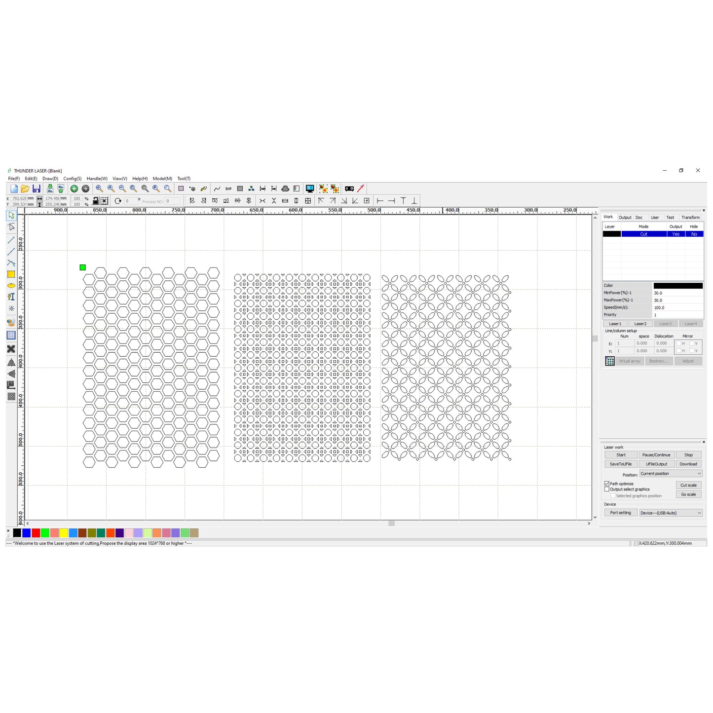 Set of 15 laser cut patterns