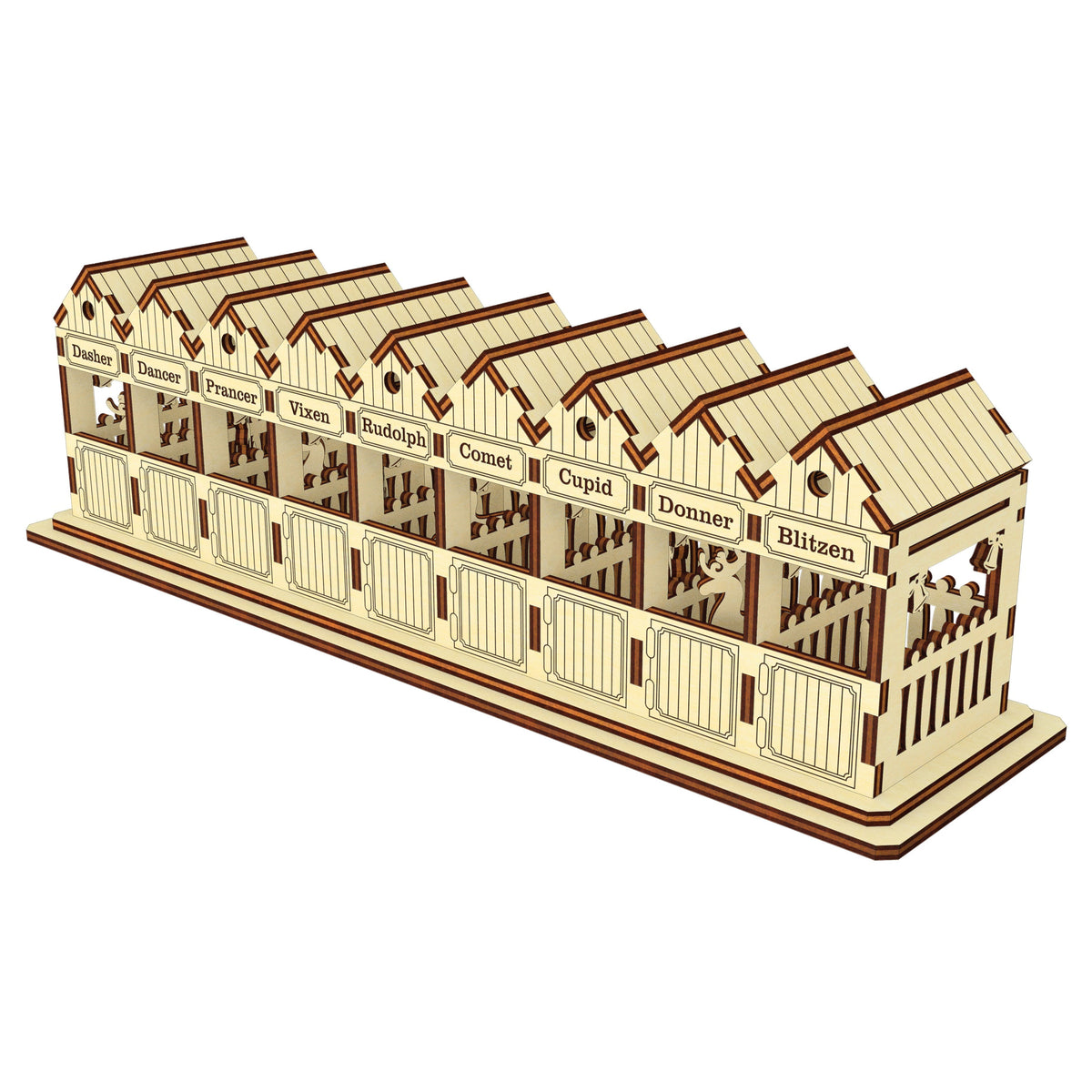 Santa's Reindeer Barn Laser Cut File