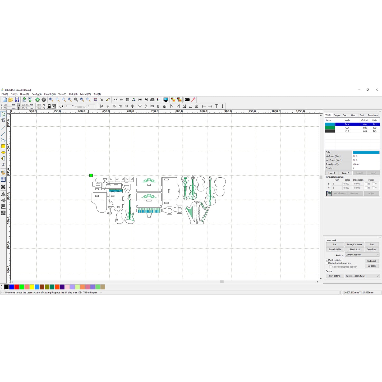 Llaveros de instrumentos musicales - Archivo de corte láser SVG y DXF