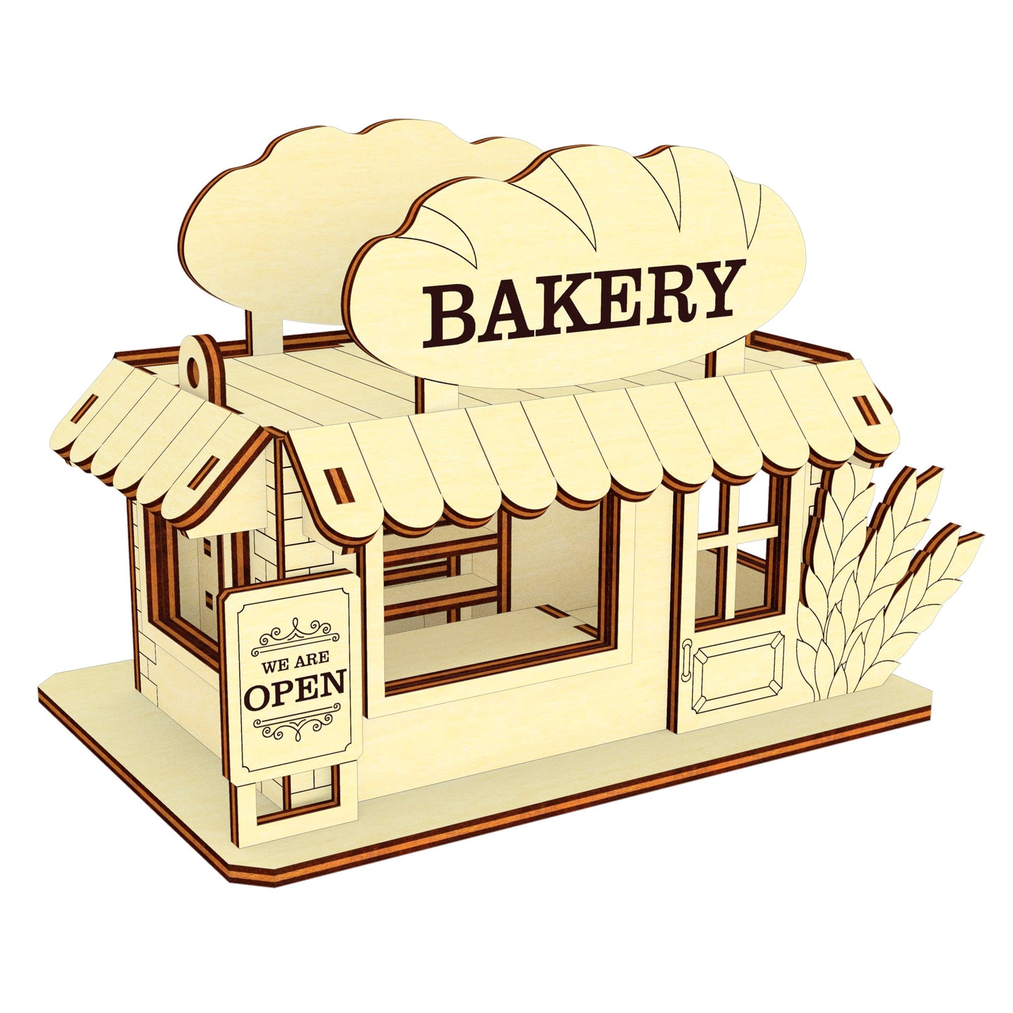 Store miniature" 3 ornaments