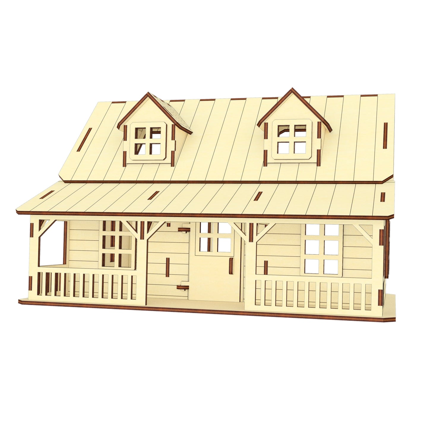 Dollhouse Farmhouse Building - Laser Cut File