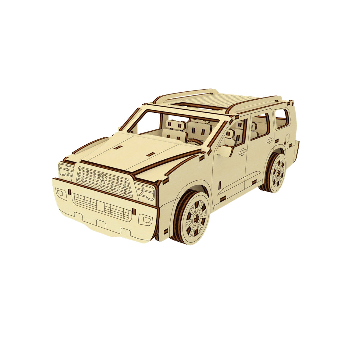 Laser Cut Car with Moving Wheels