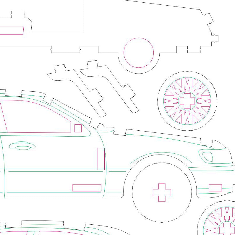 Plywood car