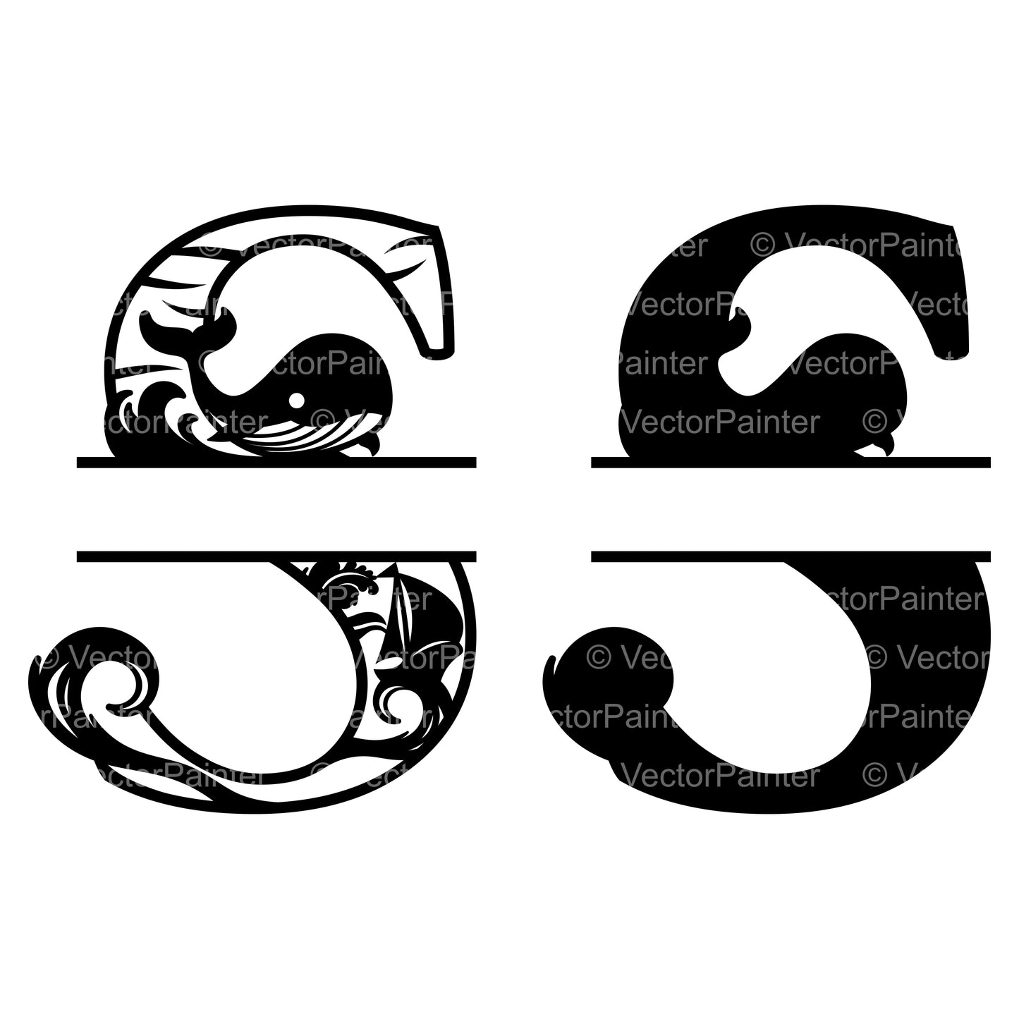 The Monogram Alphabet - Laser Cut File SVG & DXF