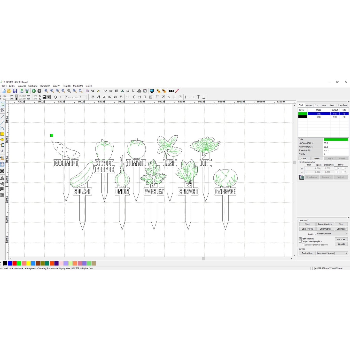 Garden Stakes Stand - Laser Cut File SVG & DXF