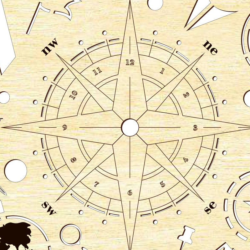 Clock face "Geography"