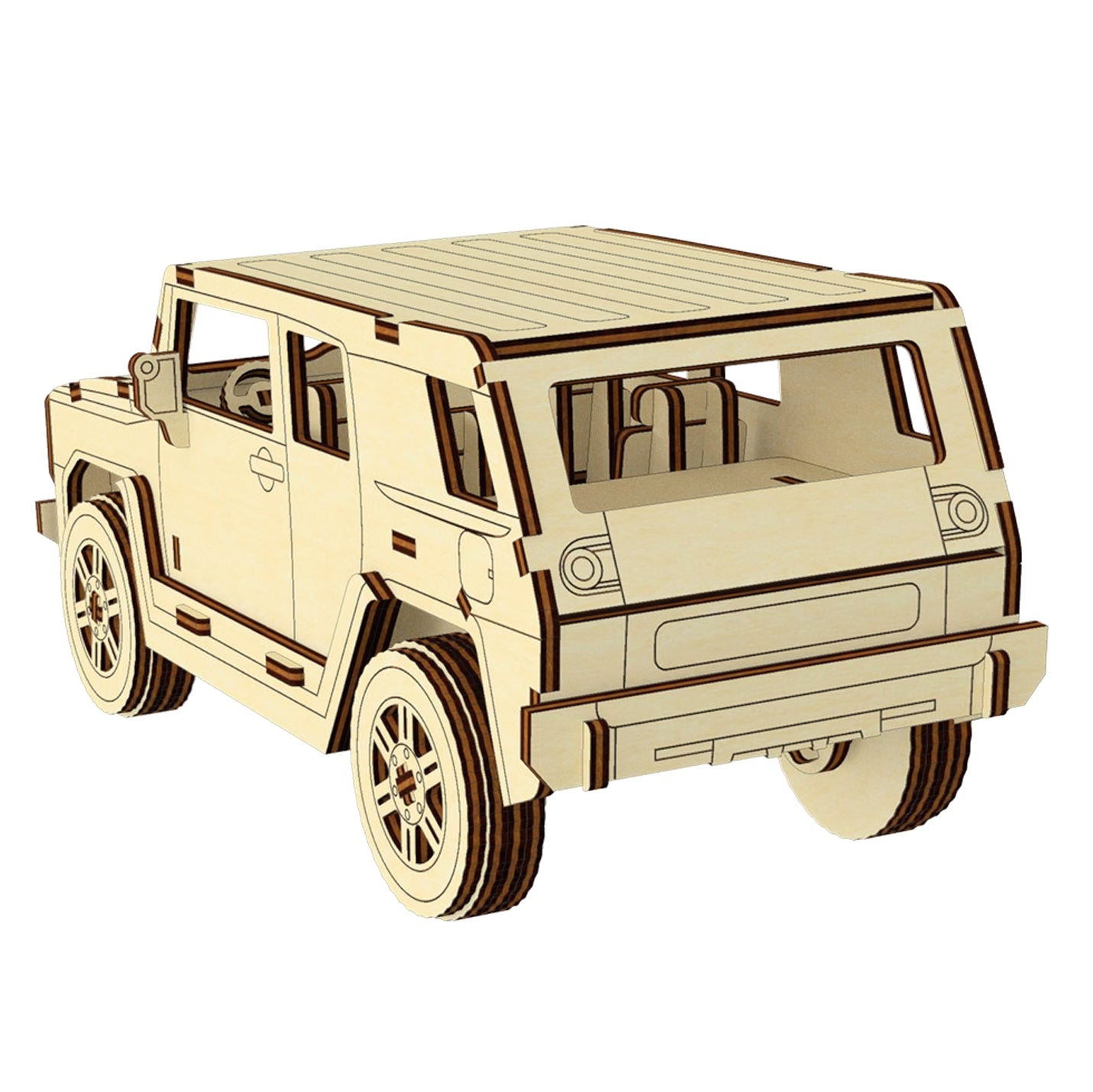 Off-Road Car 3d Plywood Model
