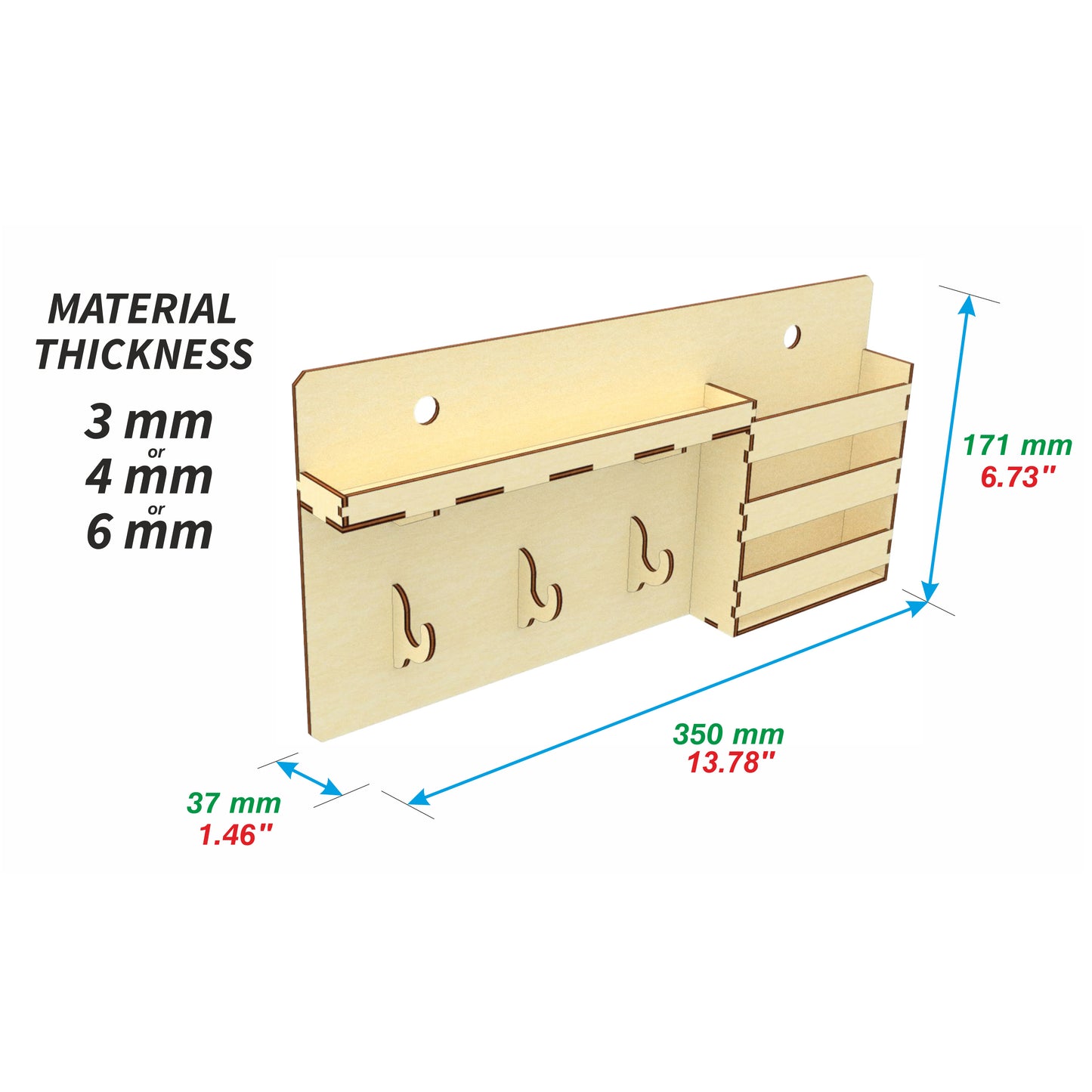Shelf with drawer