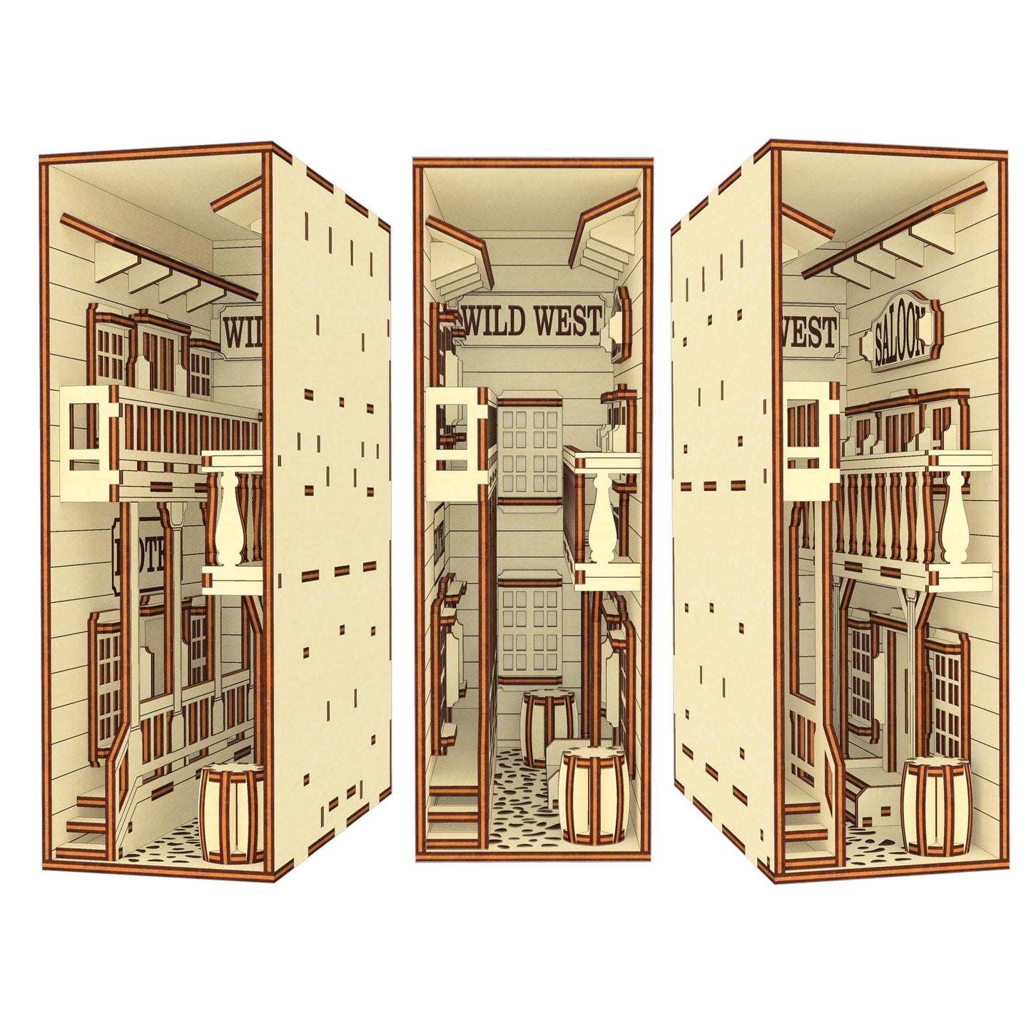 Rincón de libros del Salvaje Oeste - Archivo de corte láser SVG y DXF