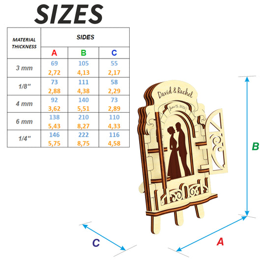 Ventana de Boda - Archivo de Corte Láser SVG y DXF