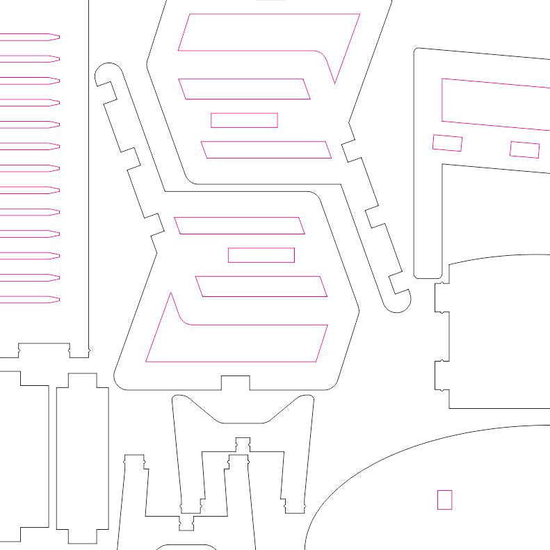 Mesa de centro y sillas - Archivo de corte láser SVG y DXF