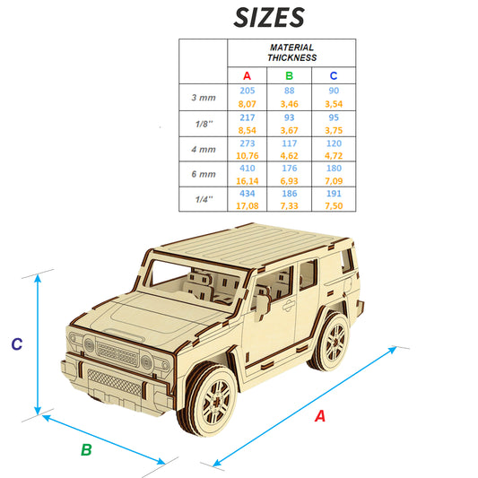 Off-Road Car 3d Plywood Model