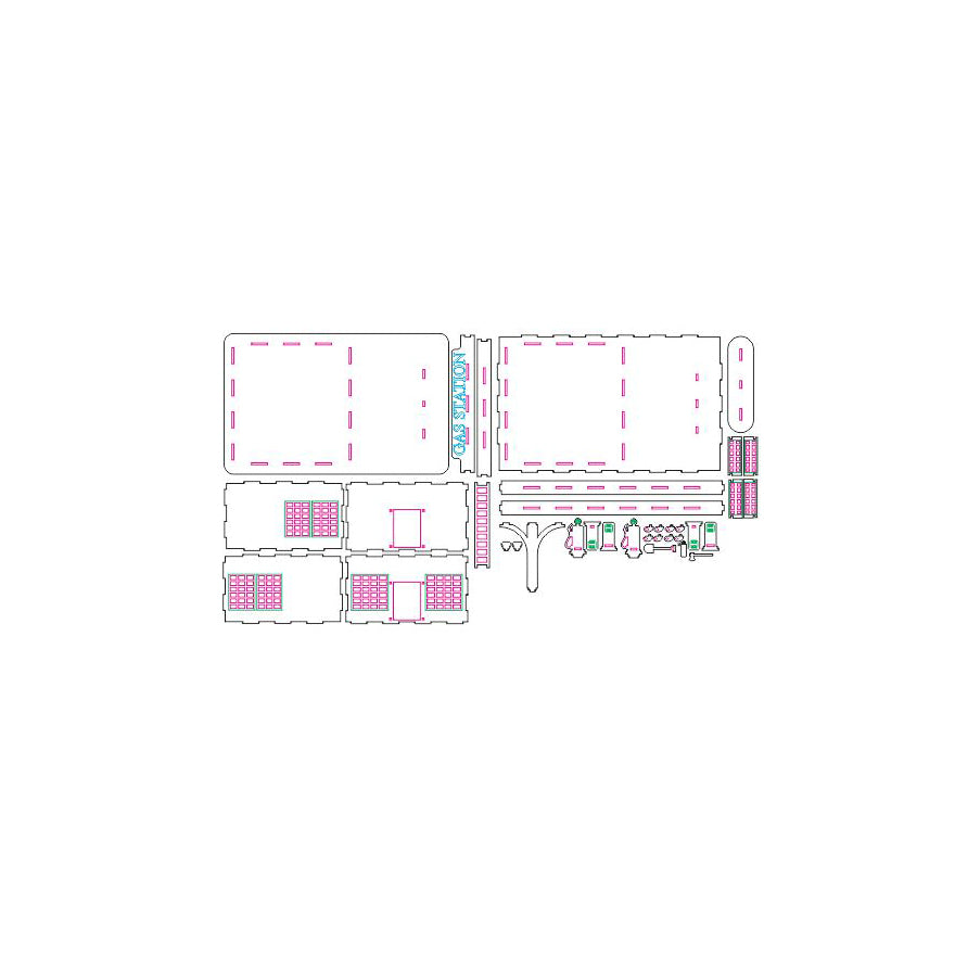 Estación de servicio de estilo antiguo - Archivo de corte láser SVG y DXF