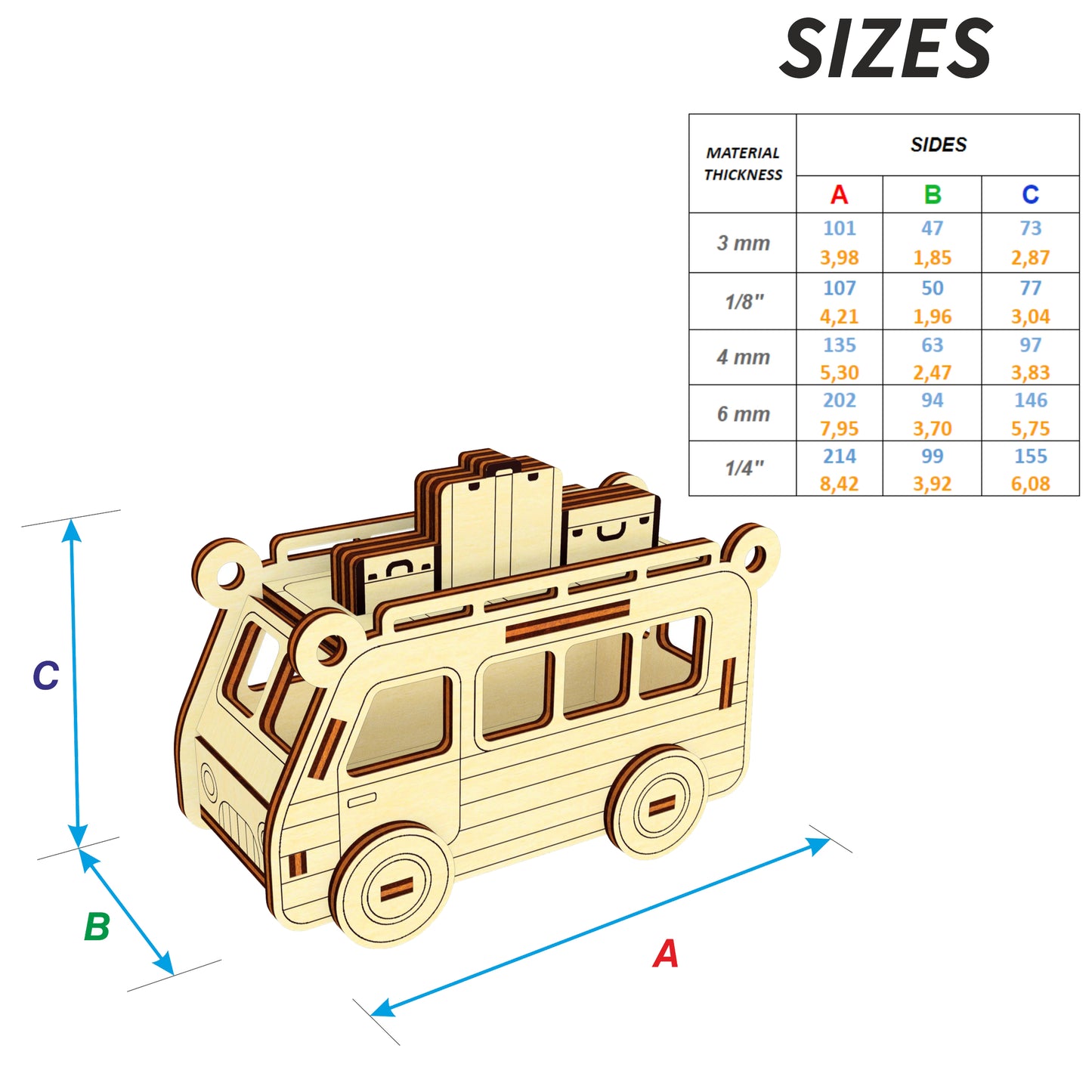 Camper ornaments - Set of 5