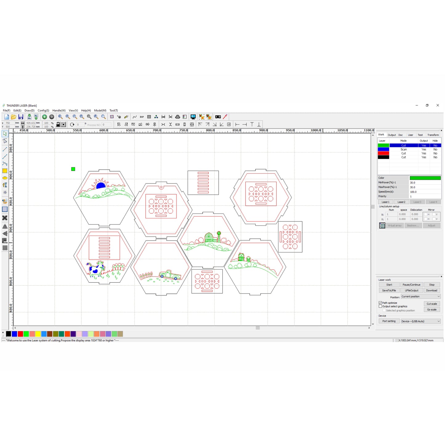 Layered Farm Picture - Laser Cut File SVG & DXF