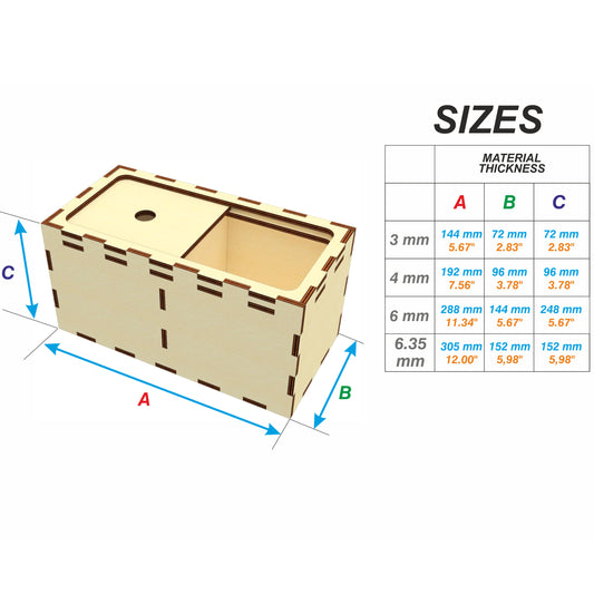 Box with a slide lid