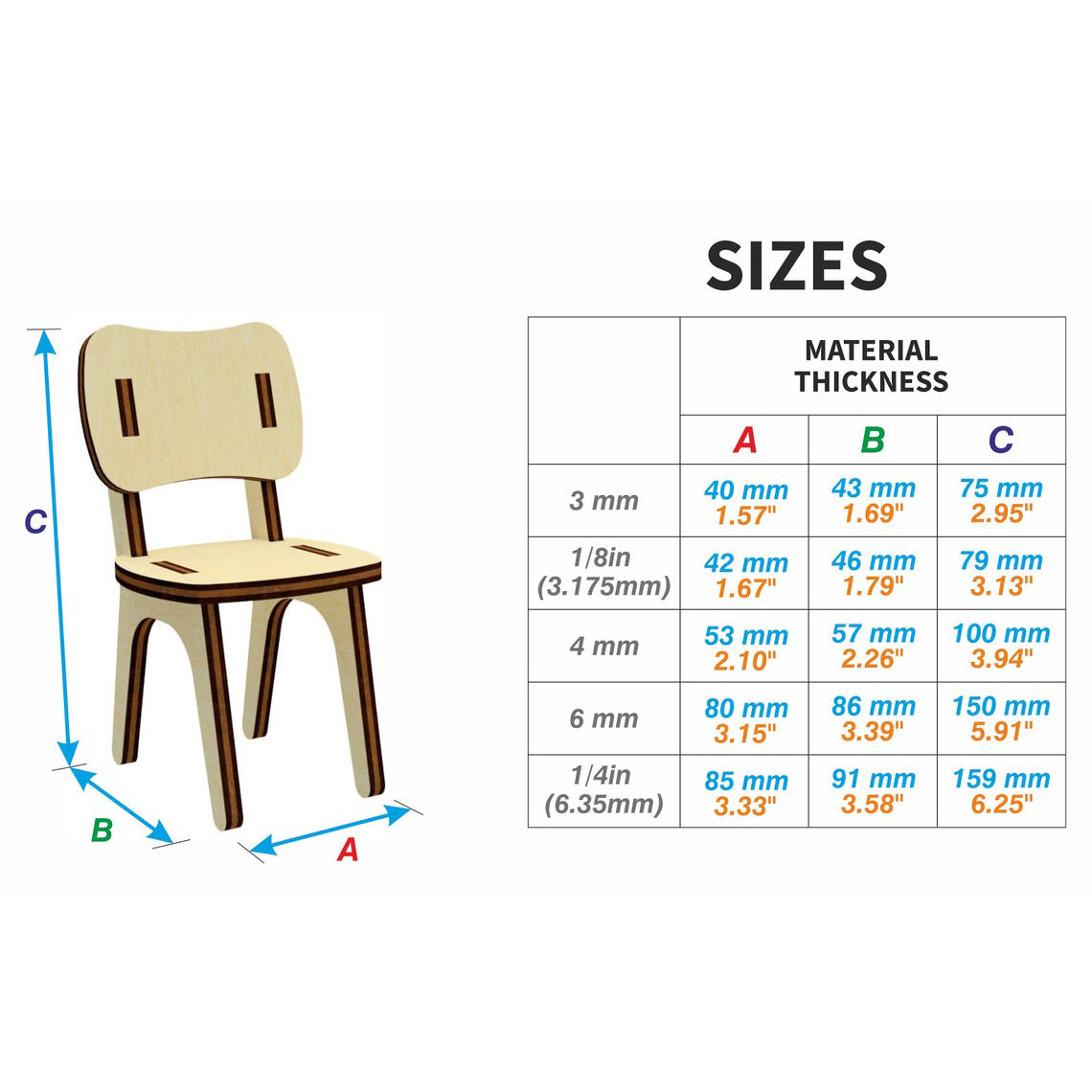 Juego de muebles para muñecas - Archivo de corte láser SVG y DXF