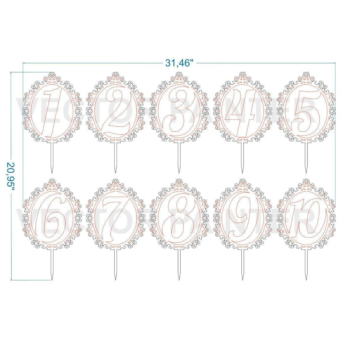 Weeding toppers number