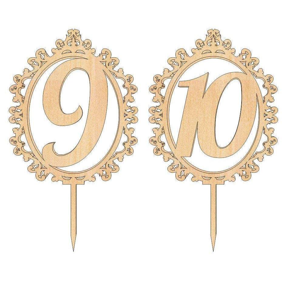 Weeding toppers number - Laser Cut File SVG & DXF