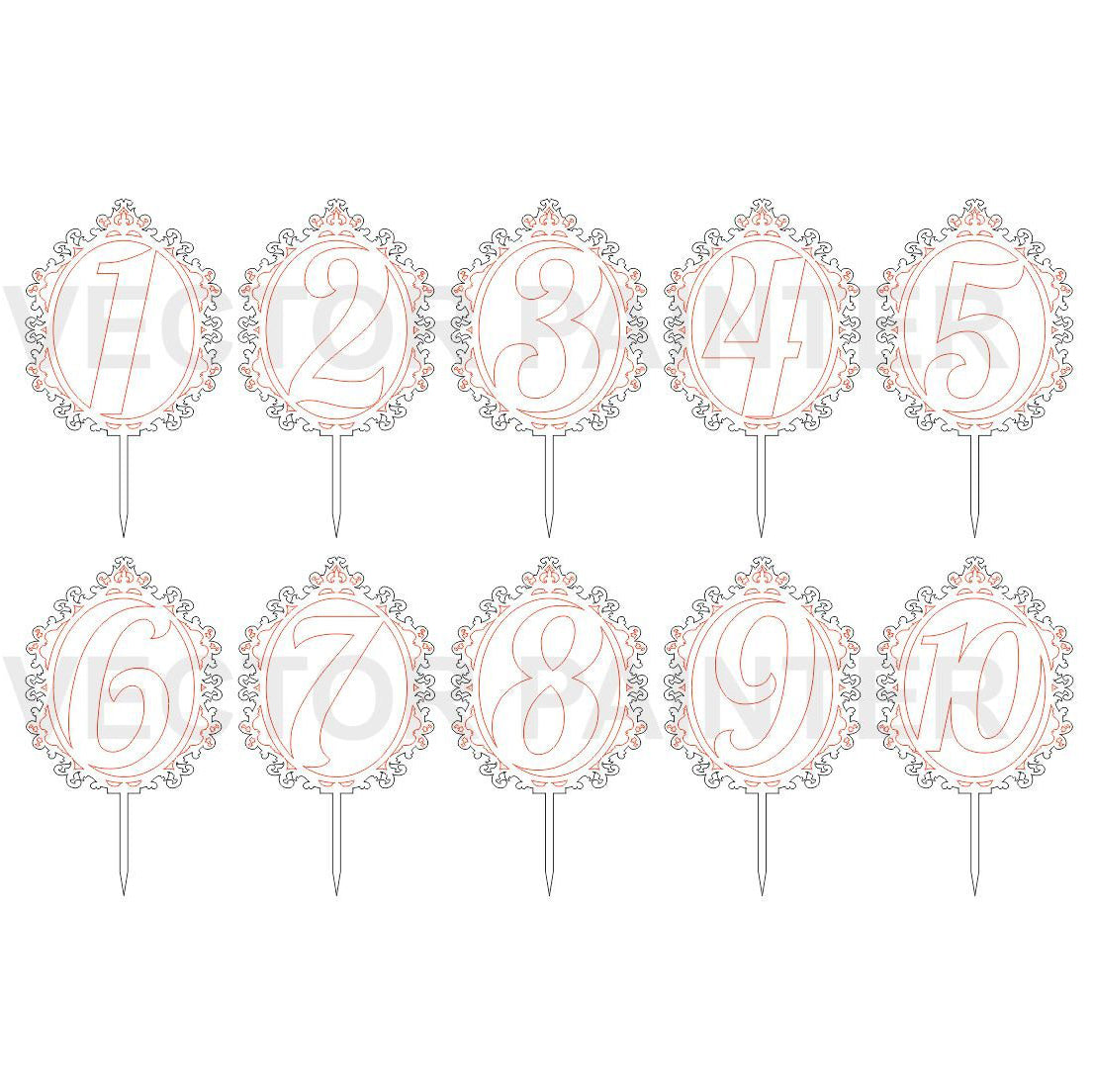 Weeding toppers number