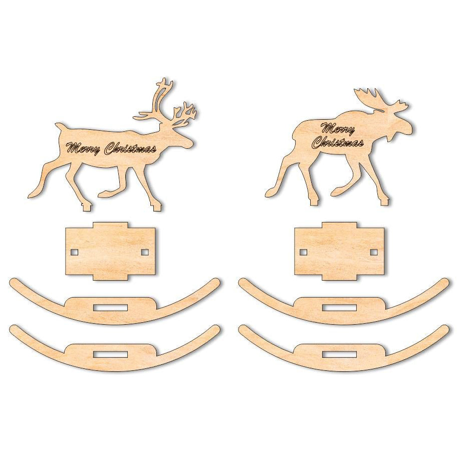 Christmas Rocking Deer and Moose Laser Cut Files